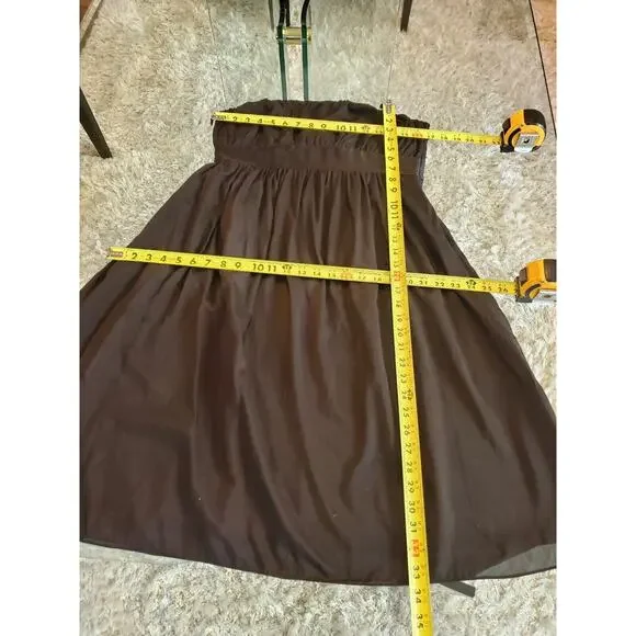 Gap Women's Black Solid Cotton Off The Shoulder Casual Knee Length Dress Size 12 - Picture 7 of 13